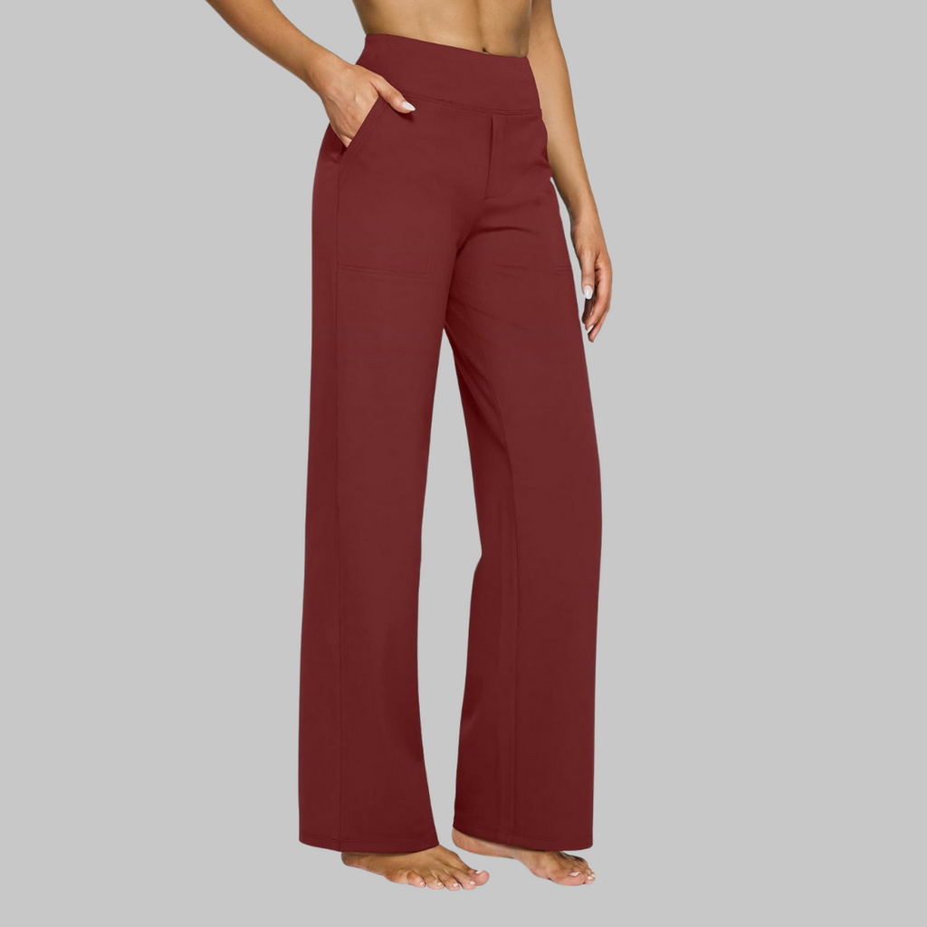 High Waist Wide Leg Pants With Side Pockets