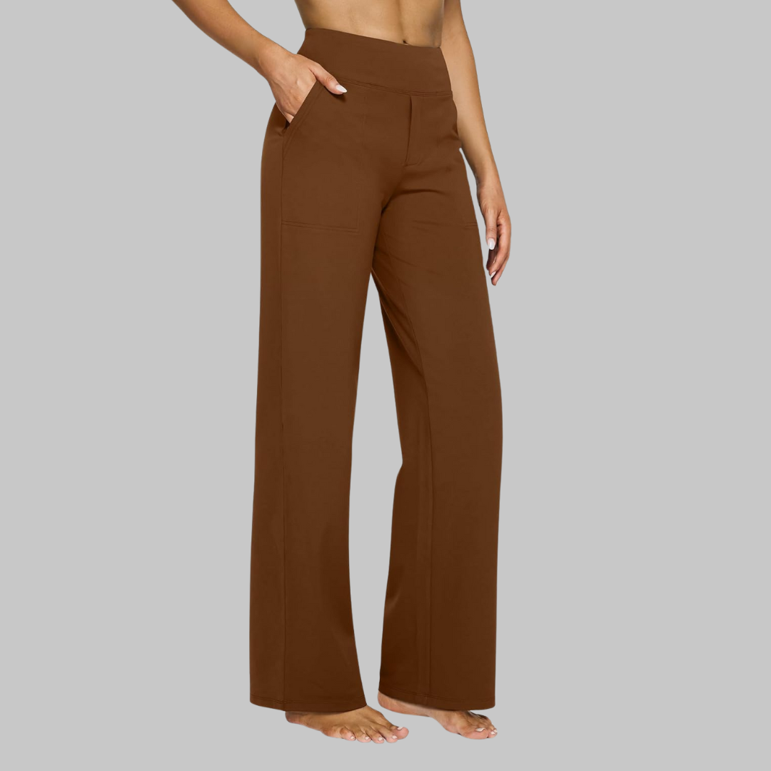 High Waist Wide Leg Pants With Side Pockets