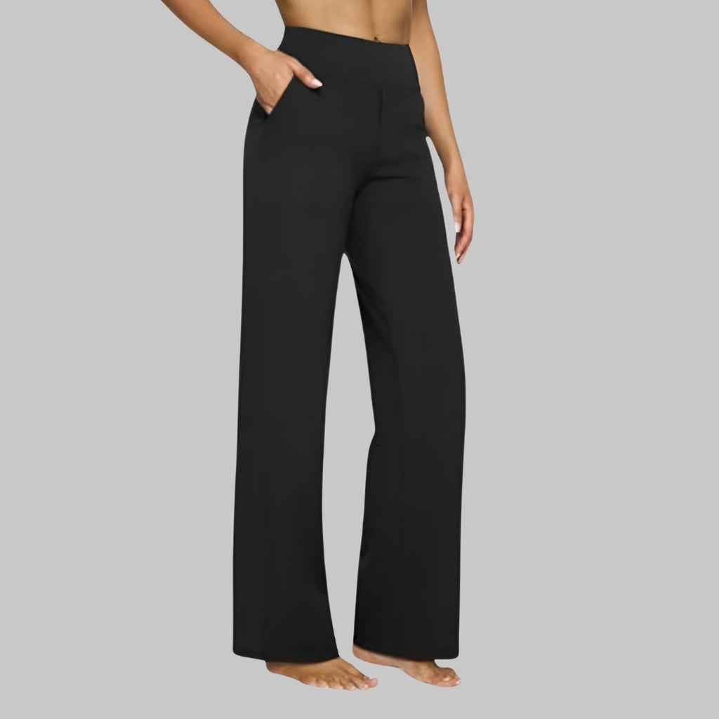 High Waist Wide Leg Pants With Side Pockets