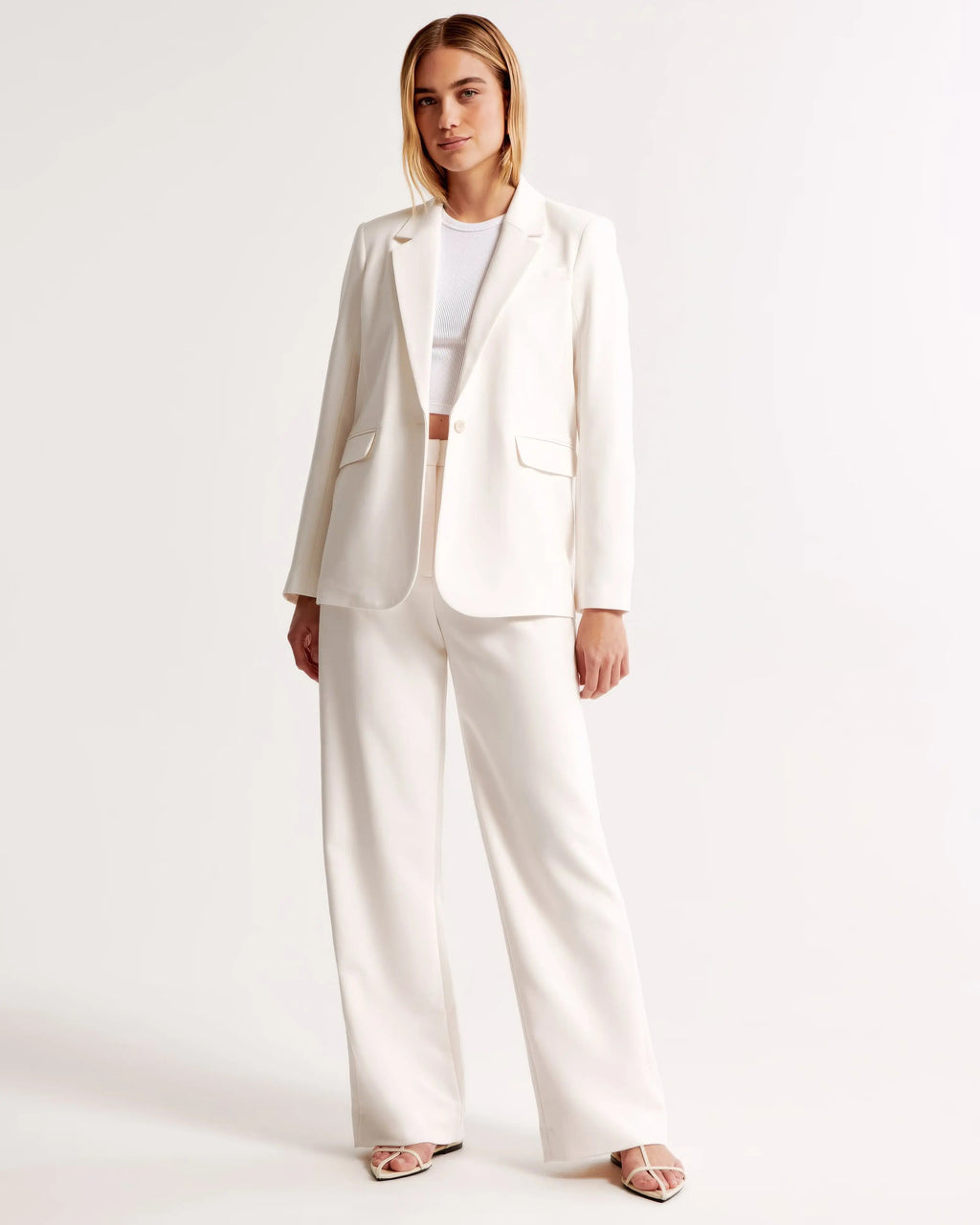 High Waist Wide Leg Trousers With Pleats