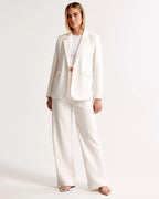 High Waist Wide Leg Trousers With Pleats