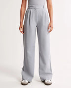 High Waist Wide Leg Trousers With Pleats