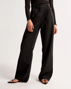 High Waist Wide Leg Trousers With Pleats