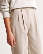 High Waist Wide Leg Trousers With Pleats
