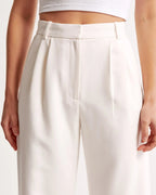 High Waist Wide Leg Trousers With Pleats