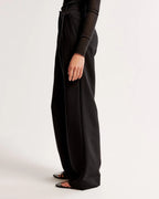 High Waist Wide Leg Trousers With Pleats