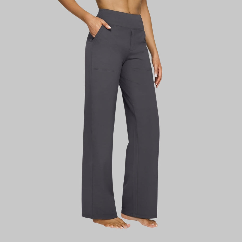 High Waist Wide Leg Pants With Side Pockets