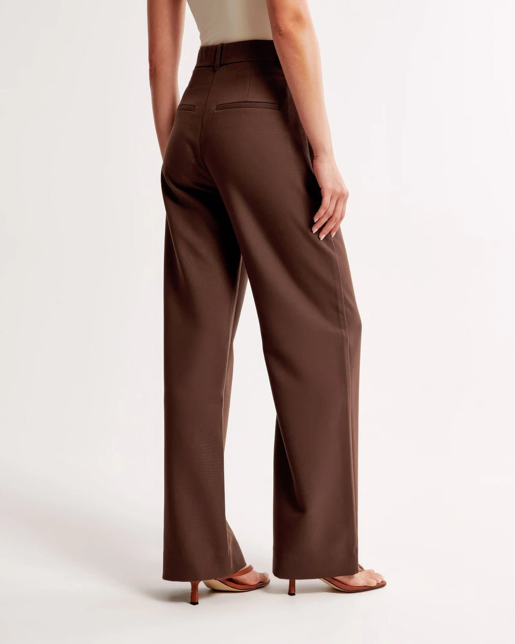High Waist Wide Leg Trousers With Pleats
