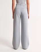 High Waist Wide Leg Trousers With Pleats