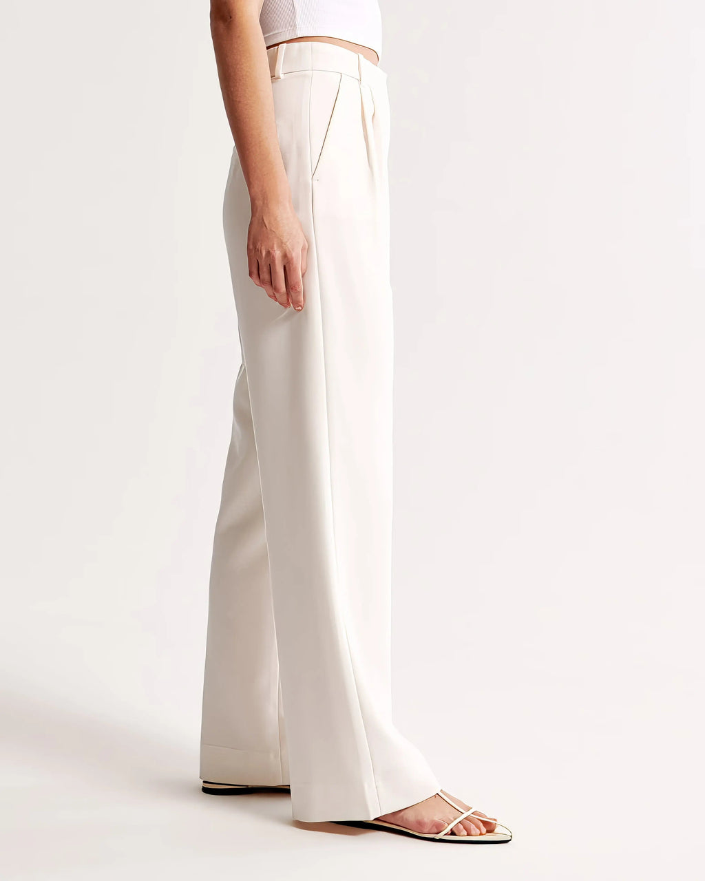 High Waist Wide Leg Trousers With Pleats