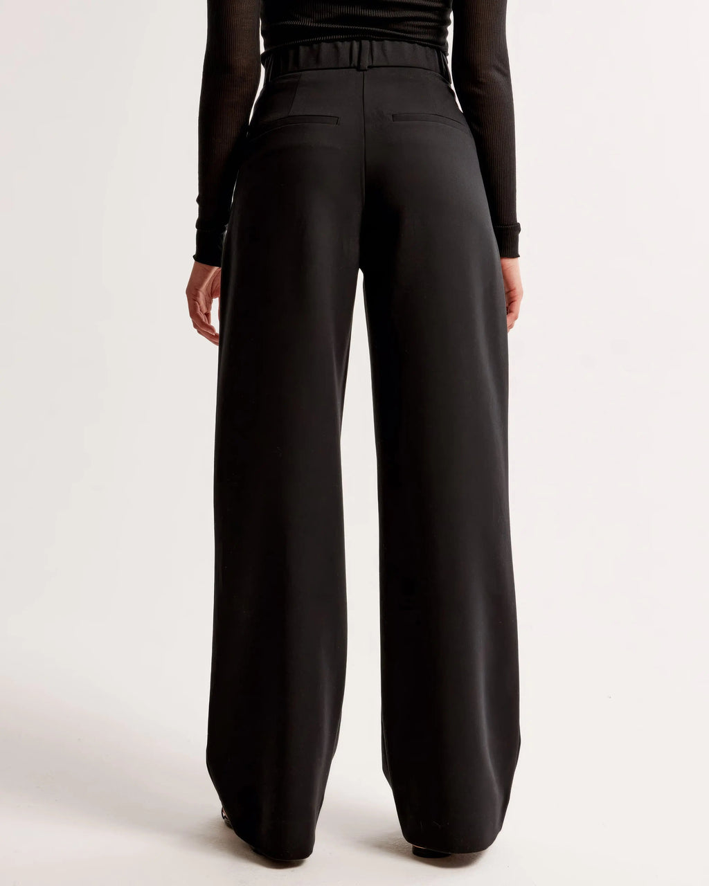 High Waist Wide Leg Trousers With Pleats