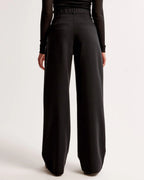 High Waist Wide Leg Trousers With Pleats