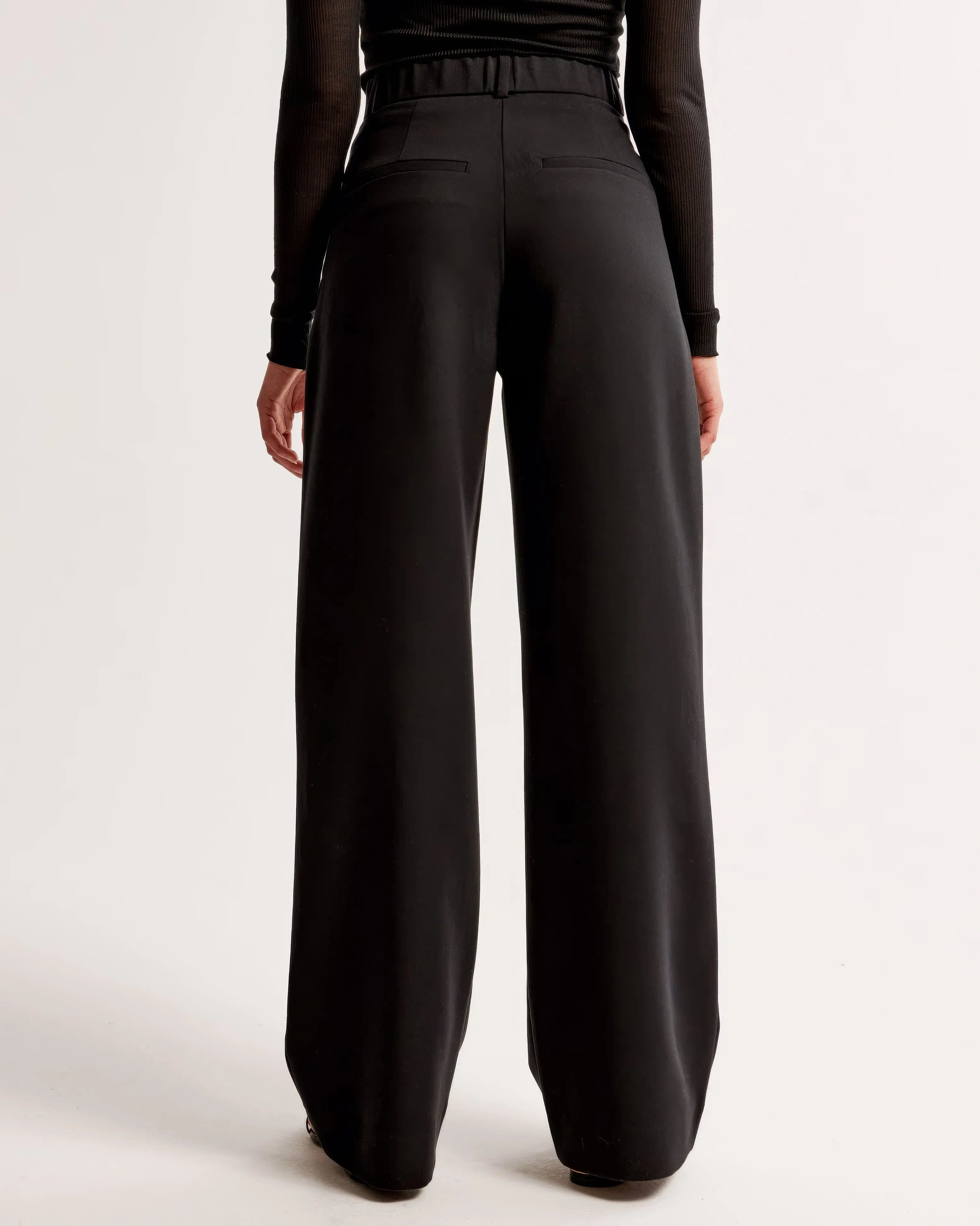 High Waist Wide Leg Trousers With Pleats
