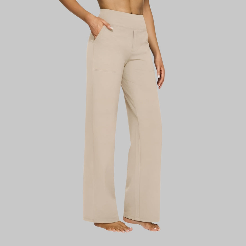 High Waist Wide Leg Pants With Side Pockets