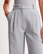 High Waist Wide Leg Trousers With Pleats