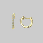 Huggie Hoop Earrings With Decorative Stones