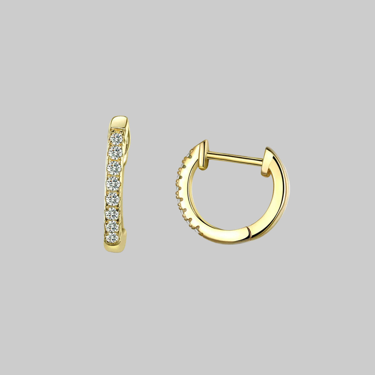 Huggie Hoop Earrings With Decorative Stones