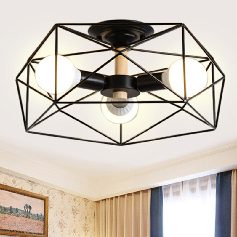 Geometric Semi-Flush Pendant Lamp