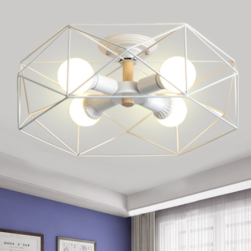 Geometric Semi-Flush Pendant Lamp