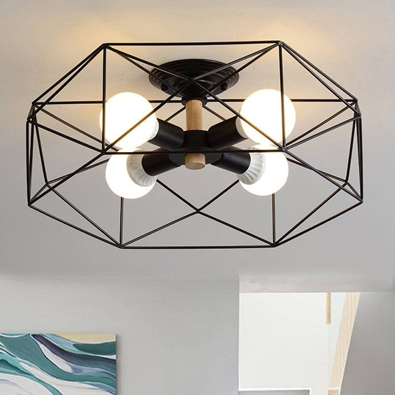 Geometric Semi-Flush Pendant Lamp