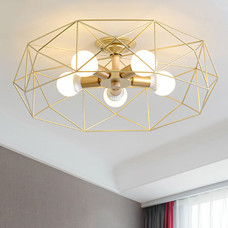 Geometric Semi-Flush Pendant Lamp