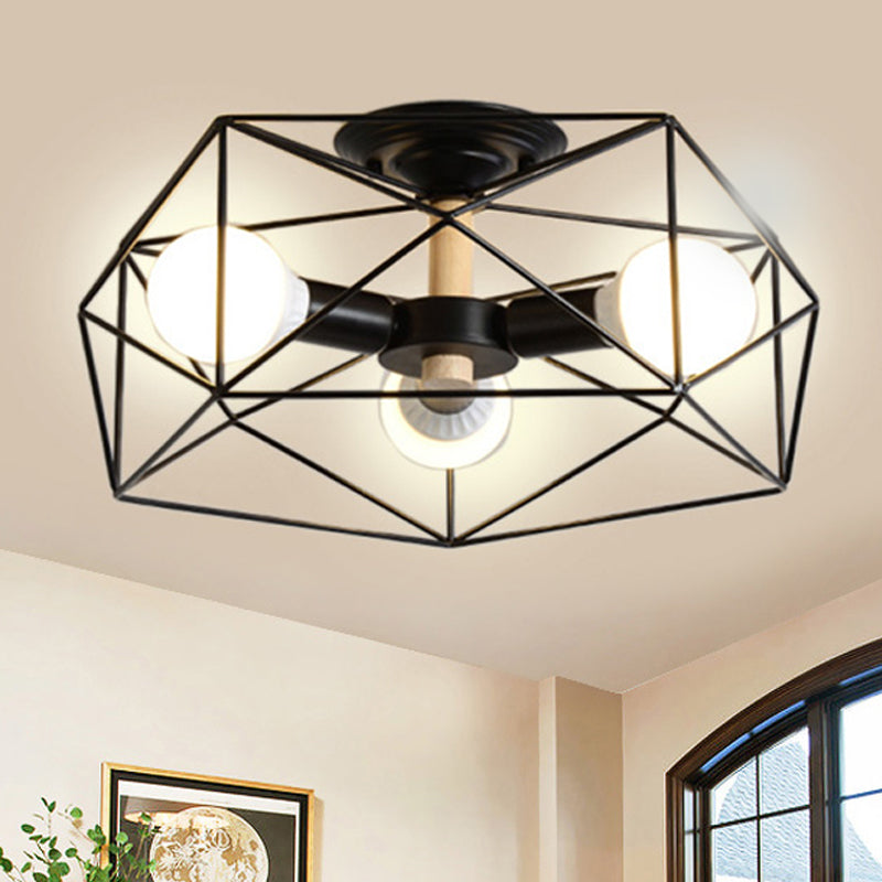 Geometric Semi-Flush Pendant Lamp