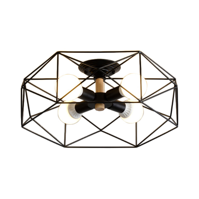 Geometric Semi-Flush Pendant Lamp