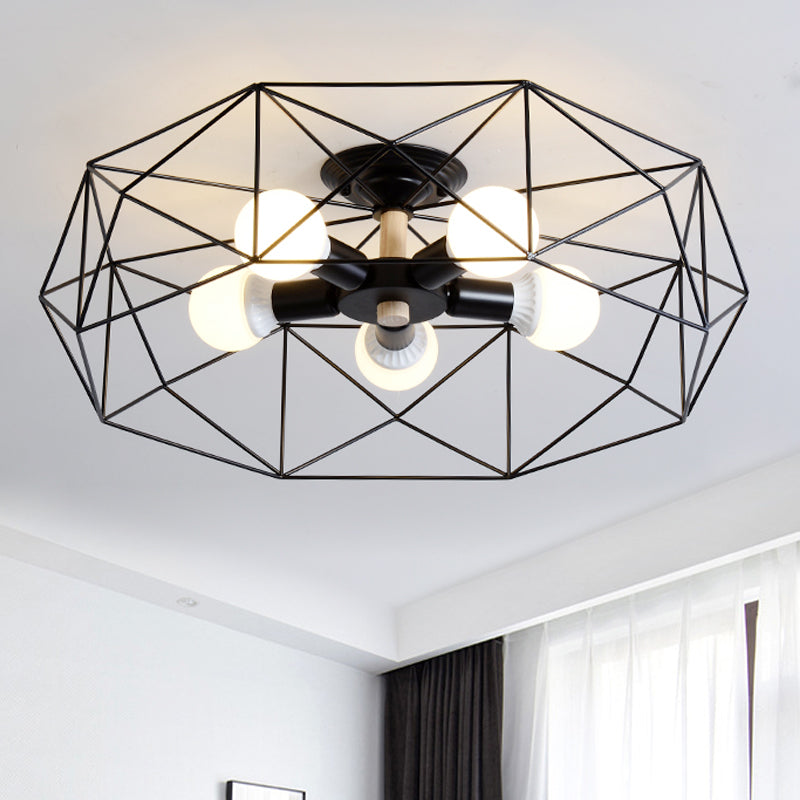 Geometric Semi-Flush Pendant Lamp