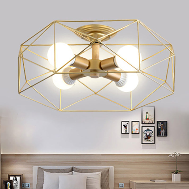 Geometric Semi-Flush Pendant Lamp