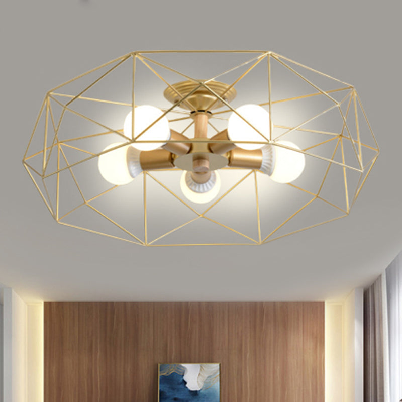 Geometric Semi-Flush Pendant Lamp