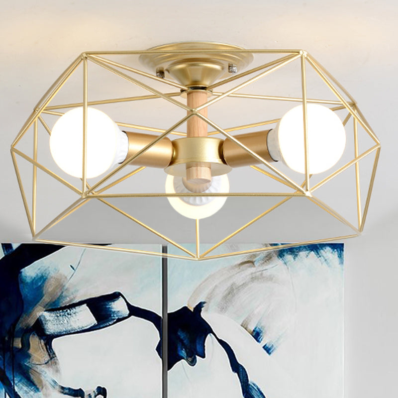 Geometric Semi-Flush Pendant Lamp