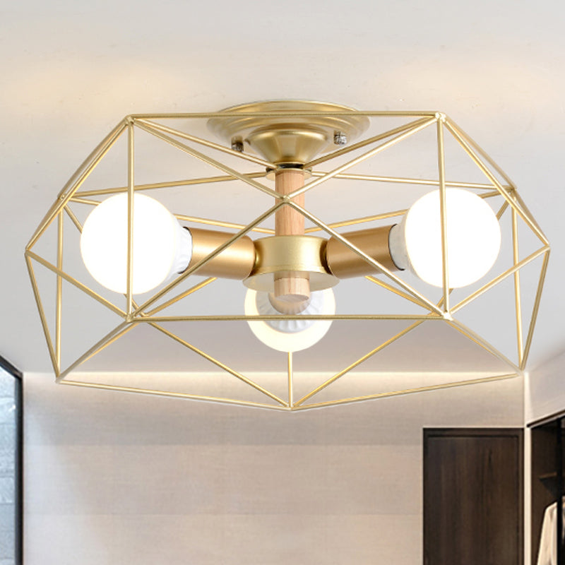 Geometric Semi-Flush Pendant Lamp