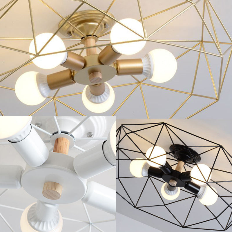 Geometric Semi-Flush Pendant Lamp