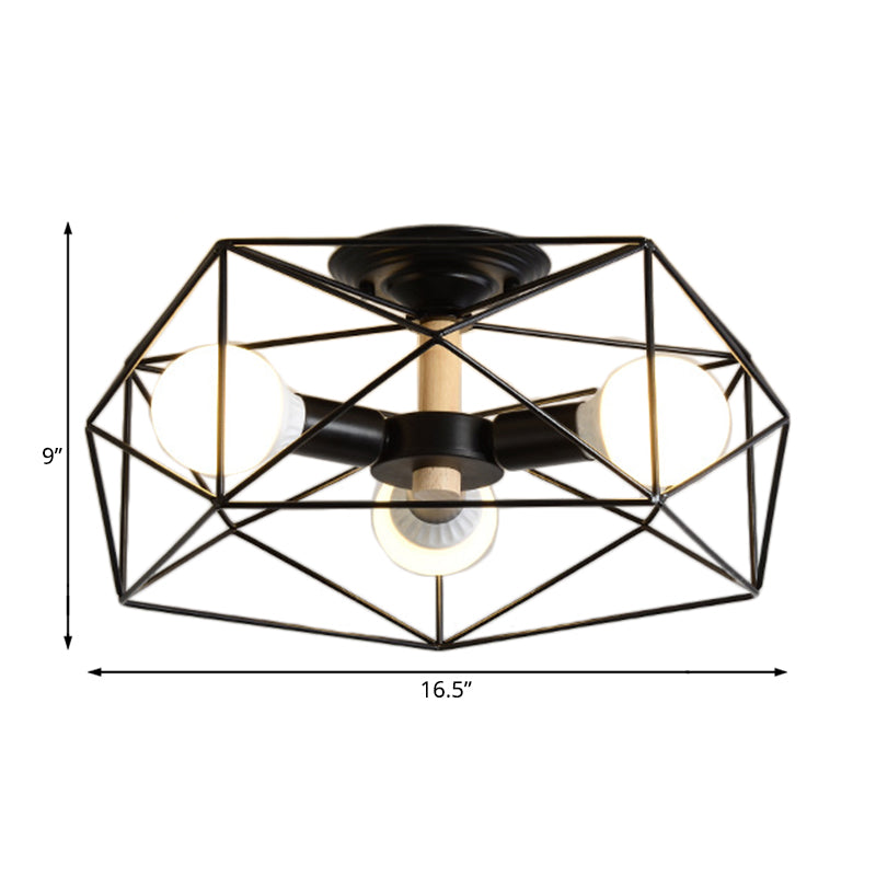 Geometric Semi-Flush Pendant Lamp