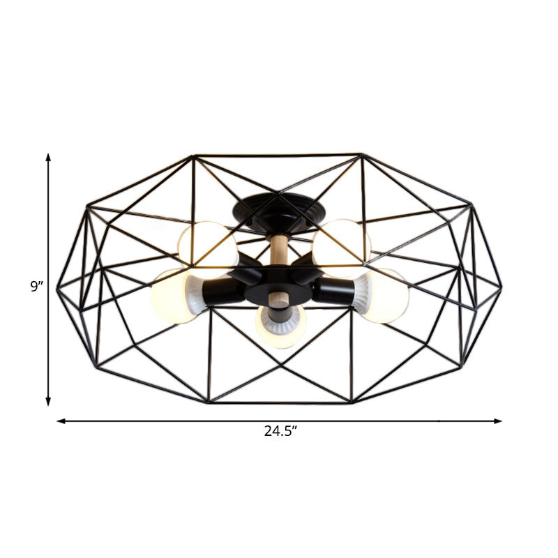Geometric Semi-Flush Pendant Lamp