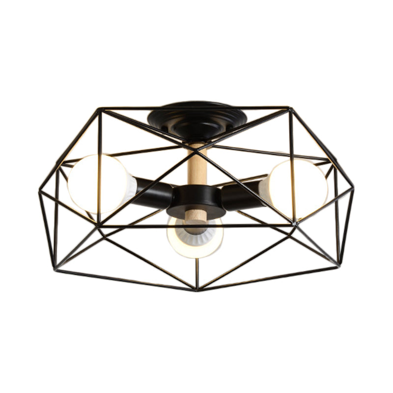 Geometric Semi-Flush Pendant Lamp