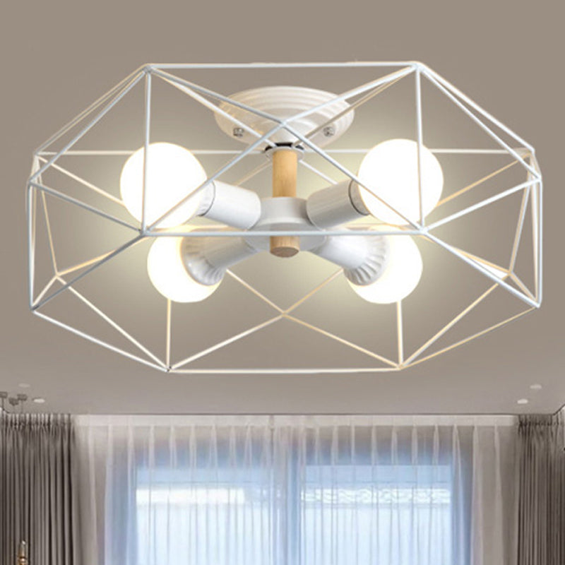 Geometric Semi-Flush Pendant Lamp