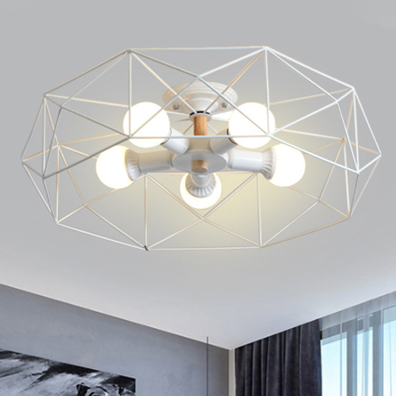 Geometric Semi-Flush Pendant Lamp