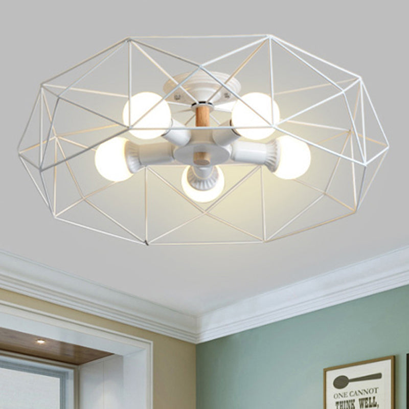 Geometric Semi-Flush Pendant Lamp