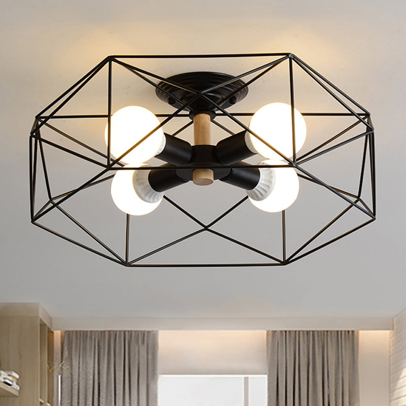 Geometric Semi-Flush Pendant Lamp