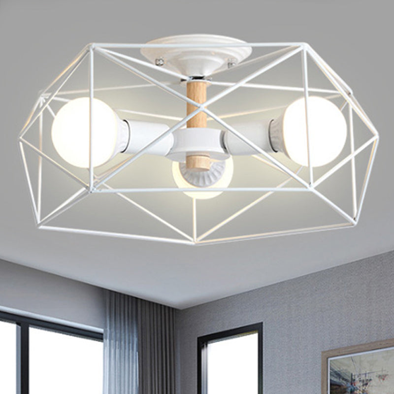 Geometric Semi-Flush Pendant Lamp