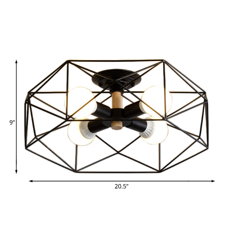 Geometric Semi-Flush Pendant Lamp