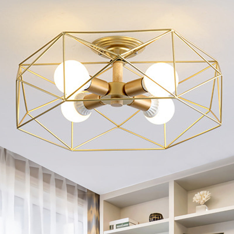 Geometric Semi-Flush Pendant Lamp