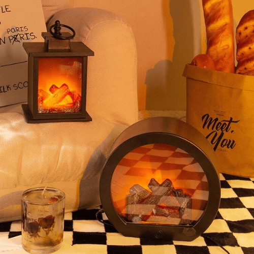 LED Flame Effect Table Lamp