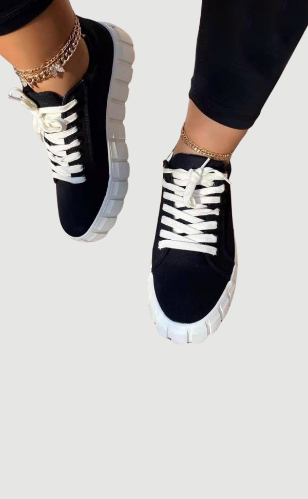 Chunky Platform Sneakers Lace Up Street Style