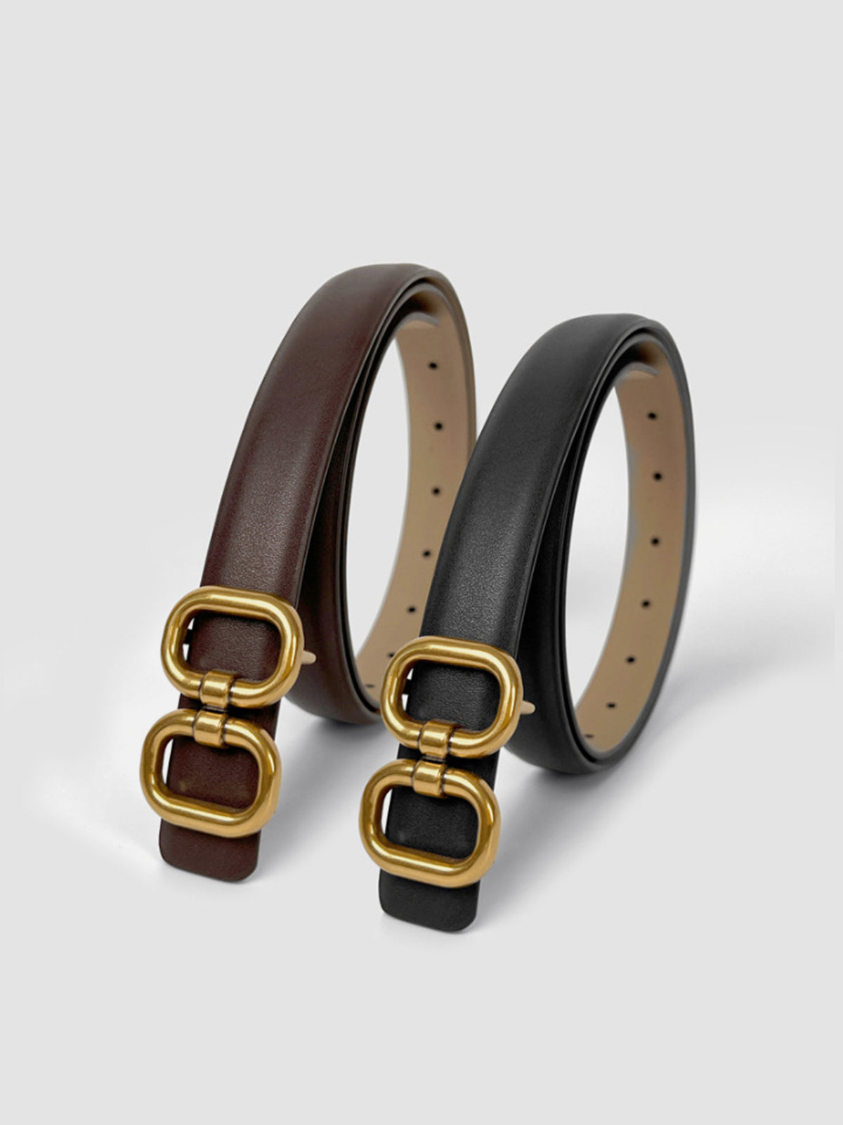 Slim Double Buckle Belt
