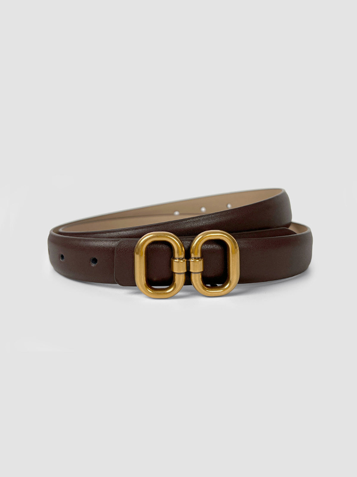 Slim Double Buckle Belt