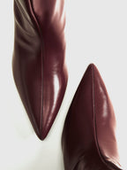 Bordeaux Ankle Boots with Kitten Heel