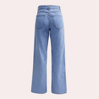 High Waist Straight Leg Jeans With 5-Pocket Design