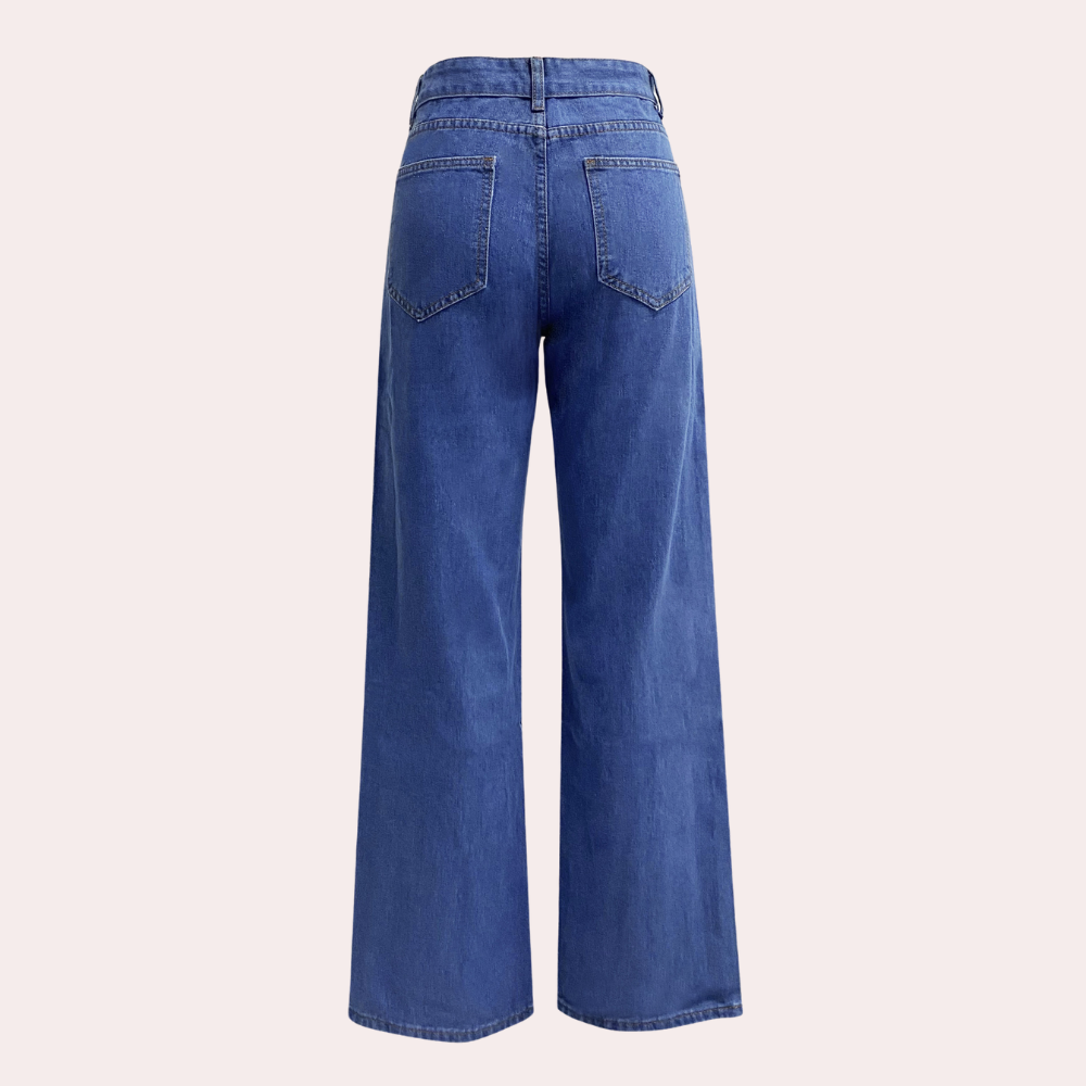 High Waist Straight Leg Jeans With 5-Pocket Design